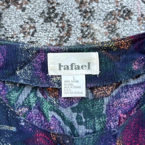 Vintage Rafael Cap Sleeve Jumpsuit Floral Large - Picture 3 of 7